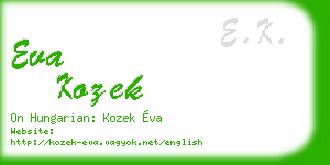 eva kozek business card